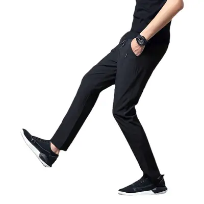 Winter Men's Black Fleece Slim Fit Pants