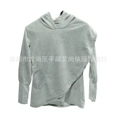 Women's Long Sleeve Fleece Hoodie Maroon Autumn Winter
