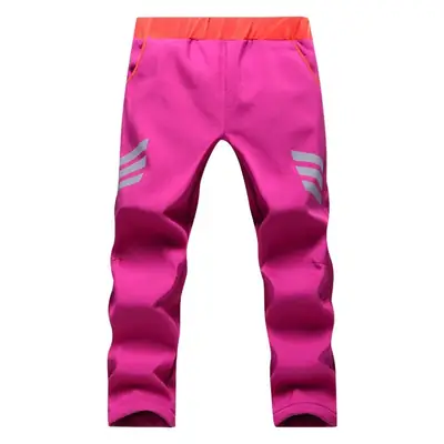 Kids Ski Pants Black Red Velvet Padded Large
