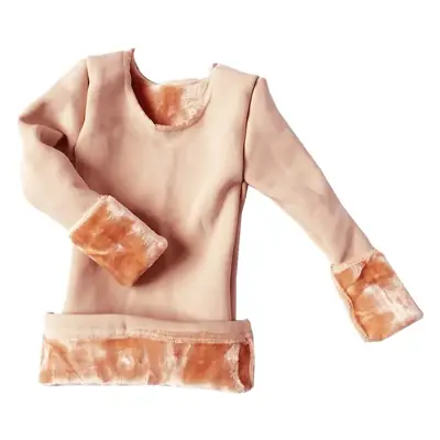 Winter Kids Velvet Coat Set Pink Brown Thermal Underwear