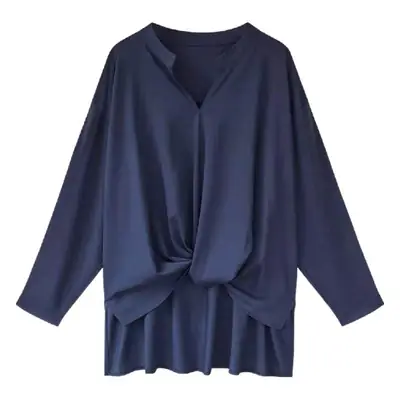 Women's White Chiffon Long Sleeve Shirt with Belt