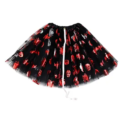 Halloween Princess Three Layer Mesh Skirt Skull Pumpkin Design