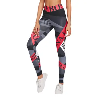 2025 Cross-Border European & American Stripe Digital Print Yoga Pants High-Waisted Hip-Lifting Elastic