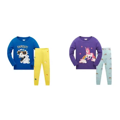 Cotton Lycra Stretch Summer Pajamas for Boys Girls 6