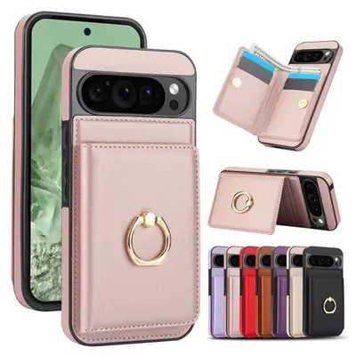 Google 9/9PRO Leather Ring Phone Case Brown