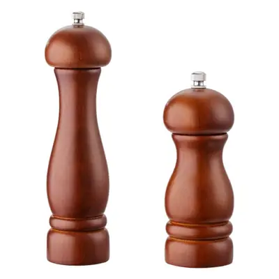 Solid Wood Manual Pepper Grinder 8 Inch Walnut Color