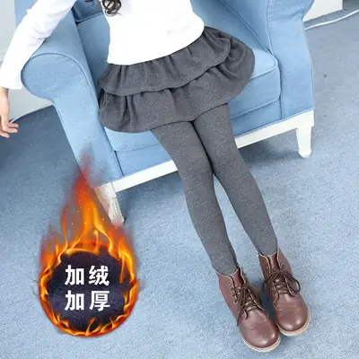 Girls Fleece Leggings with Ruffled Skirt Set