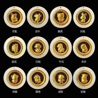 4D Pure Gold Jade Tiger Pendant Necklace