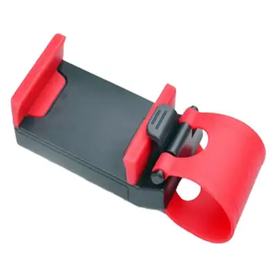 Car Steering Wheel Phone Holder Red Black Snap-On Clip