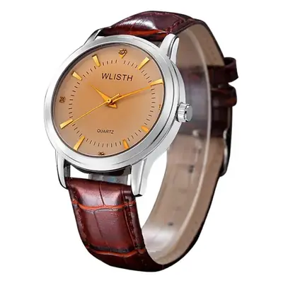 Women's Rose Gold Quartz Watch with Brown Leather Strap