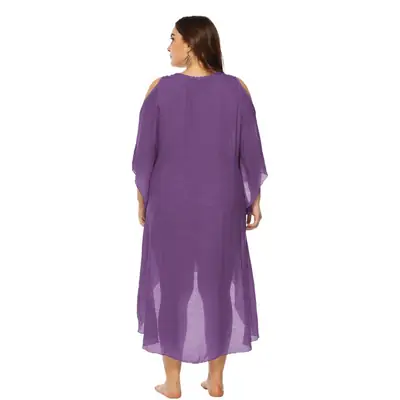 Women's Off-Shoulder Beach Kurta Set with Embroidered Details