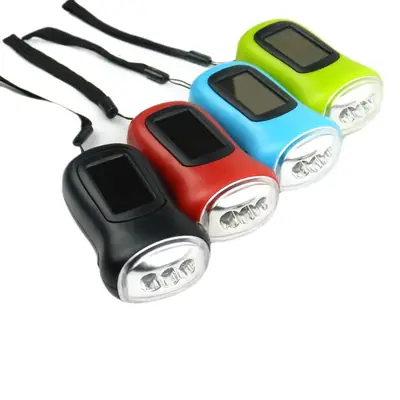 Multifunctional Solar Flashlight with LED Light & Rechargeable Battery