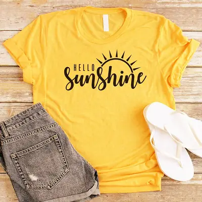 Hello Sunshine Men Women T-Shirt Short Sleeve Cotton