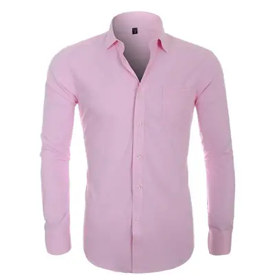 Men's Light Blue Classic Button Shirt Large