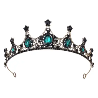 Vintage Gold Rhinestone Crown Headband for Girls