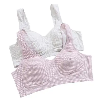 Zhangyan factory mesh vest-style back buckle large cup wide shoulder strap sports sleep middle-aged and elderly underwear bra underwear