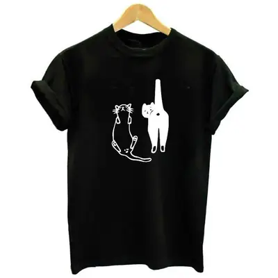Black Cat Graphic T-Shirt for Men Women