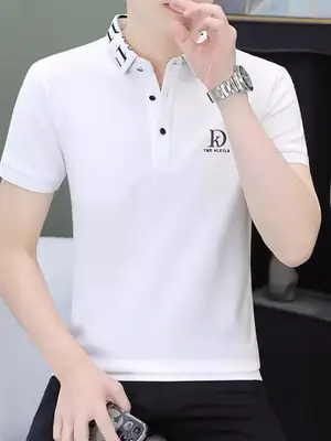 Men's 2024 Black Polo T-Shirt with Logo