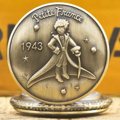 Vintage Petite France 1943 Gold Medal Flip Pocket Watch