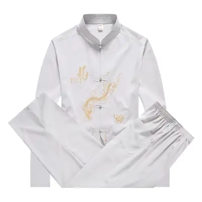Red Chinese Style Long Sleeve Tang Suit for Men