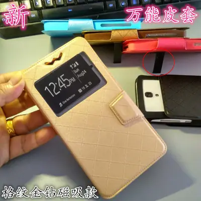 Universal Leather Phone Case Gold Diamond Magnetic 6.5-7.0" Apple