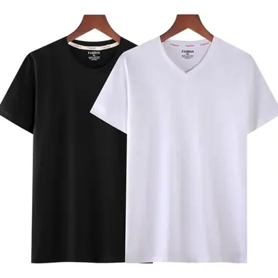 Men 26 Cotton Solid Black T-Shirt Tide Brand