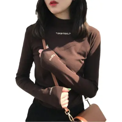 2025 Fleece Long Sleeve Top for Women with Letter Embroidery