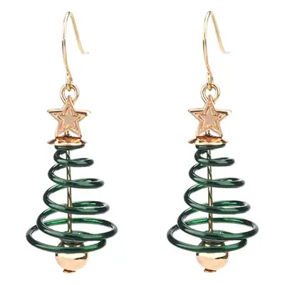 Golden Spring Earrings with Star and Bell Design