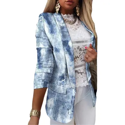Women Tie-Dye Slim Jacket Autumn Winter 2025