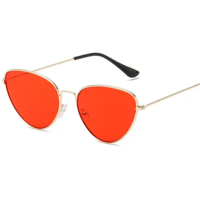 Pink Cat Eye Metal Sunglasses Ocean Style