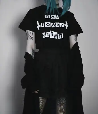 Black Hollow Letter T-Shirt for Women Europe USA