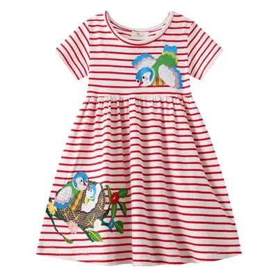 Purple Fairy Embroidered Girls Dress Summer