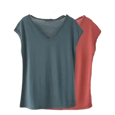 Women's White V-Neck Sleeveless T-Shirt 2026