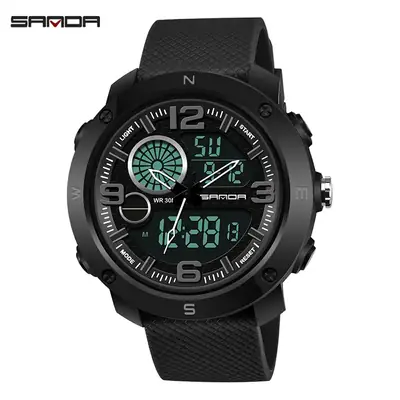 Sanda Men's Electronic Watch with Compass & Luminous Dial