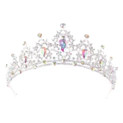 Pink Crystal Bridal Crown Headpiece for Women