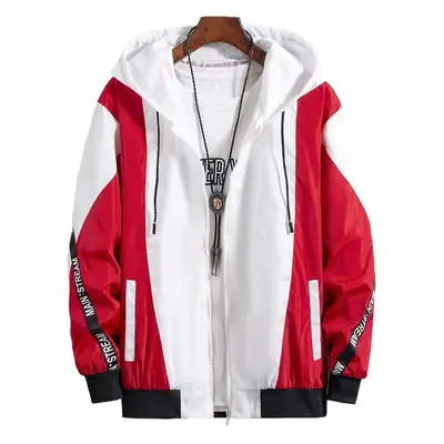 2025 Men's Korean Style White Black Hoodie Jacket
