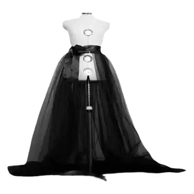 Black See-Through Midi Dress Gown for Women
