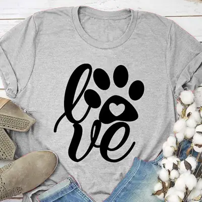 Love Footprints T-Shirt for Men Women Europe US