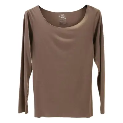 Grey Long Sleeve Round Neck T-Shirt for Women