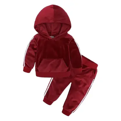 Children's Black Hoodie Track Suit Set Spring Autumn Wear