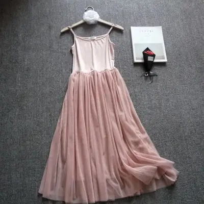 Fairy Long Mesh Dress with Lace Base & Modal Skirt