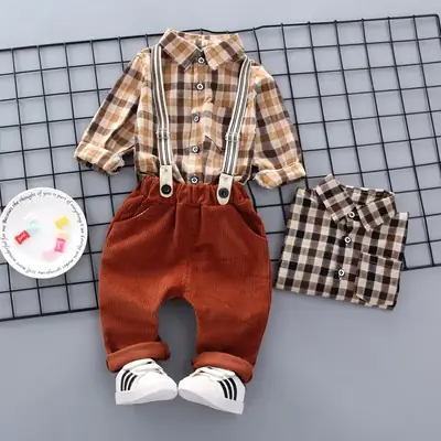 Boys Plaid Shorts Set 0-4 Years Spring Wear