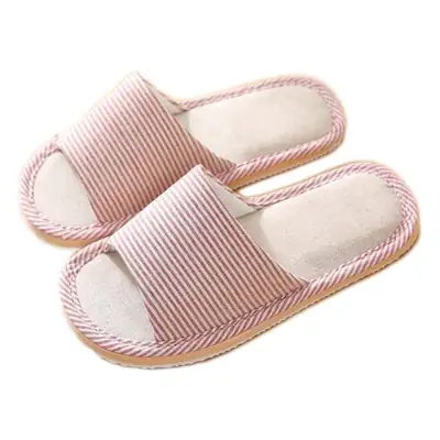 Factory Goods Couple Cotton Slippers Women's Summer Linen Home Indoor Wood Floor Soft Bottom Anti-Slip Shoes Spring and Autumn