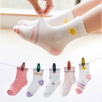 25 Pcs Cute Mesh Boat Socks for Kids Spring Summer