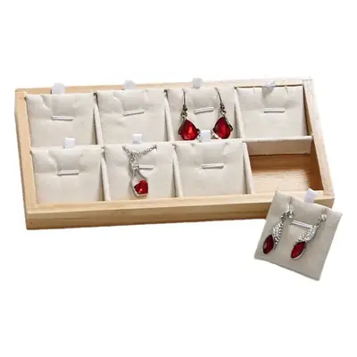 Natural Bamboo Jewelry Display Tray for Necklaces Rings Earrings