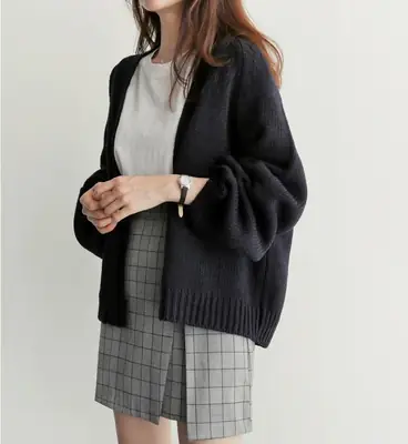 Spring Women Knitted Cardigan 2025 Lazy Loose Short