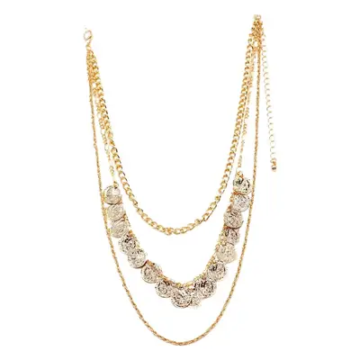 Gold Layered Coin Chain Necklace for Women