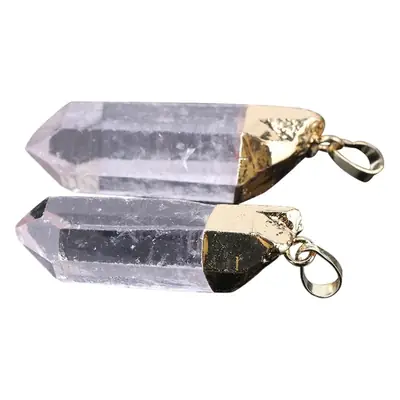 Gold Plated Natural Crystal Pendant Necklace for Men Women