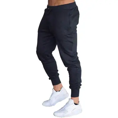 Men's Black Slim Fit Running Sports Pants