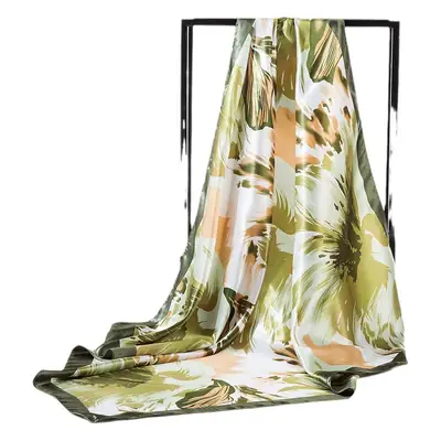 New Cross-border Satin Square 90cm Graffiti Print Scarf